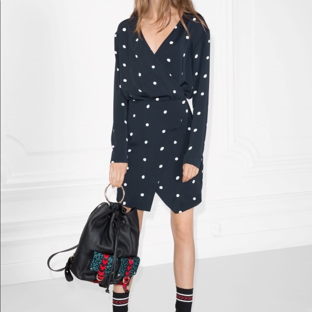 Polka dot wrap dress